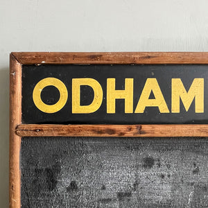 A 1950's Odhams Press Blackboard. Framed in pine with a printed 'Odhams Press Ltd' in the top panel. Odhams Press Ltd came about in 1920 and were responsible for publishing Mickey Mouse Weekly, Eagle, Robin and many other famous titles - SHOP NOW - www.intovintage.co.uk