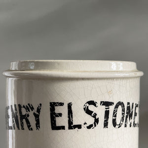 A great looking Henry Elstone's White glazed Tobacco Jar from the Edwardian Period with wonderful distressed type to the front - SHOP NOW - www.intovintage.co.uk