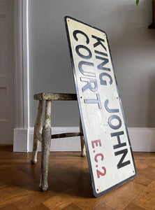 An Original London Street Sign from King John Court, London, E.C.2. - SHOP NOW - www.intovintage.co.uk