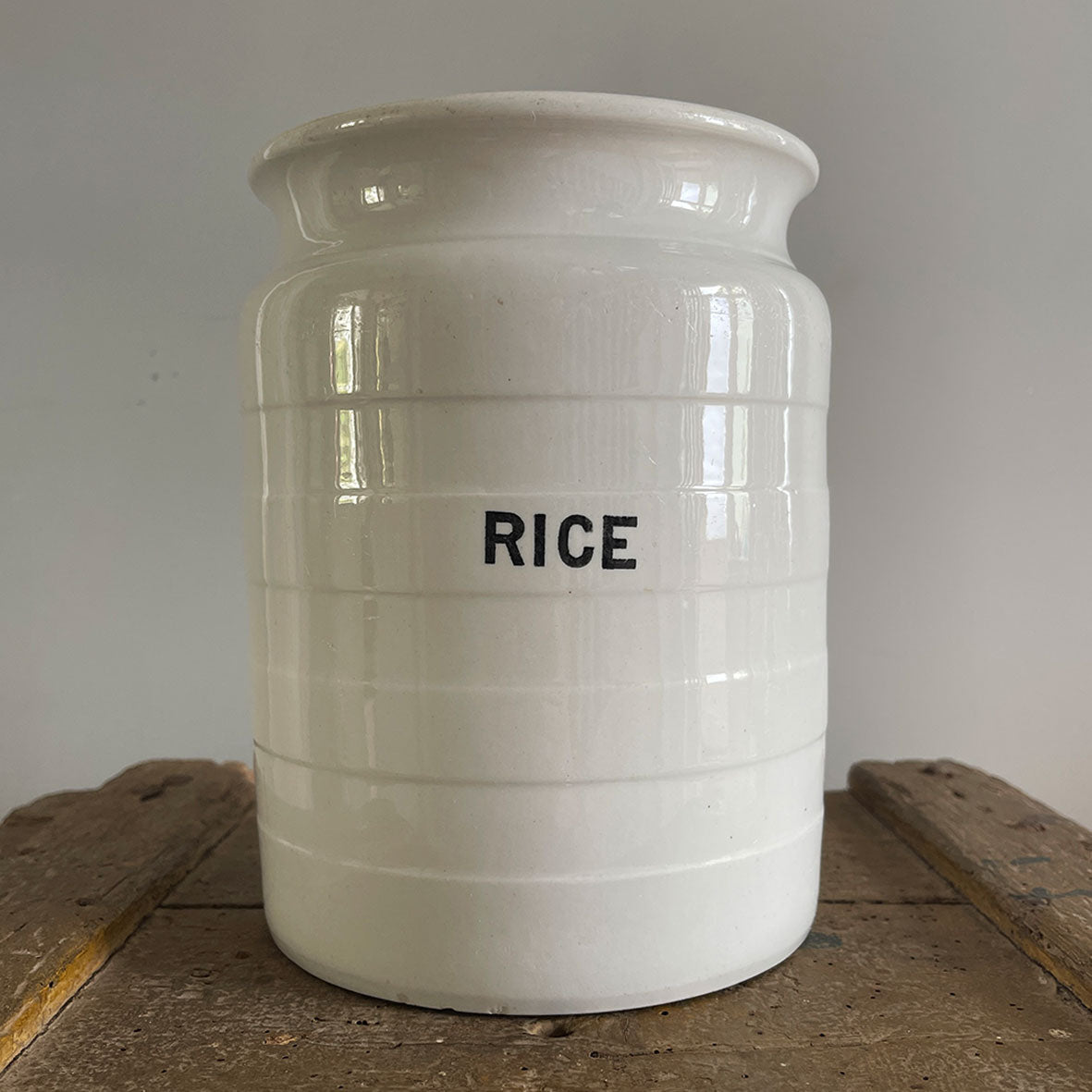 A Large White Ironstone Rice Jar IntoVintage.co.uk Intovintage.co.uk
