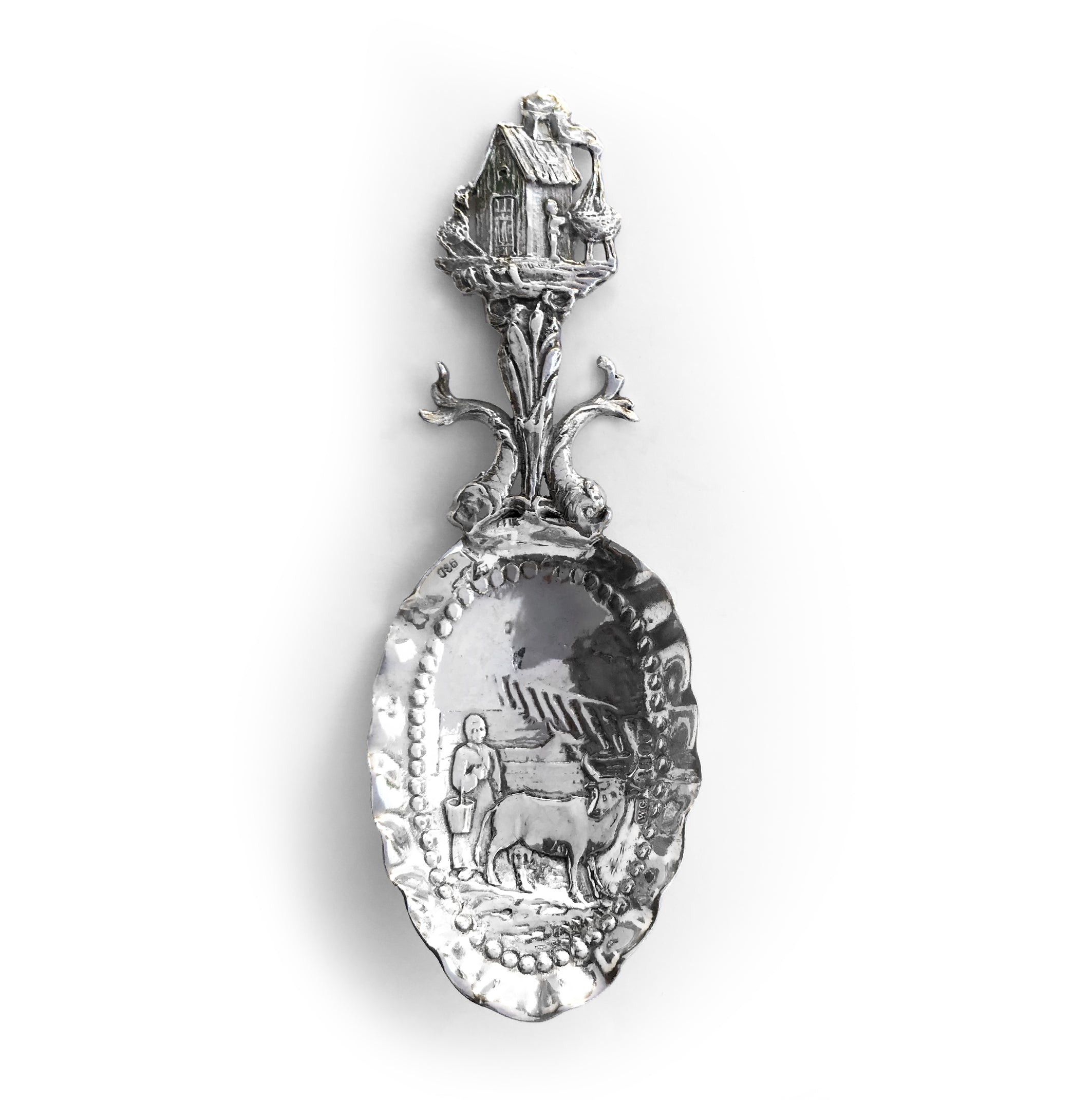 Solid Silver Dutch Tea Caddy Spoon circa 1750