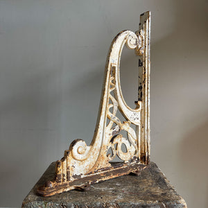 A beautiful Pair of heavy Cast Iron Brackets, reportedly from a train station in Normandy, France. the matching brackets have beautifully cast Art Nouveaux detailing within the frames. Would look fantastic holding up a kitchen shelf - SHOP NOW - www.intovintage.co.uk