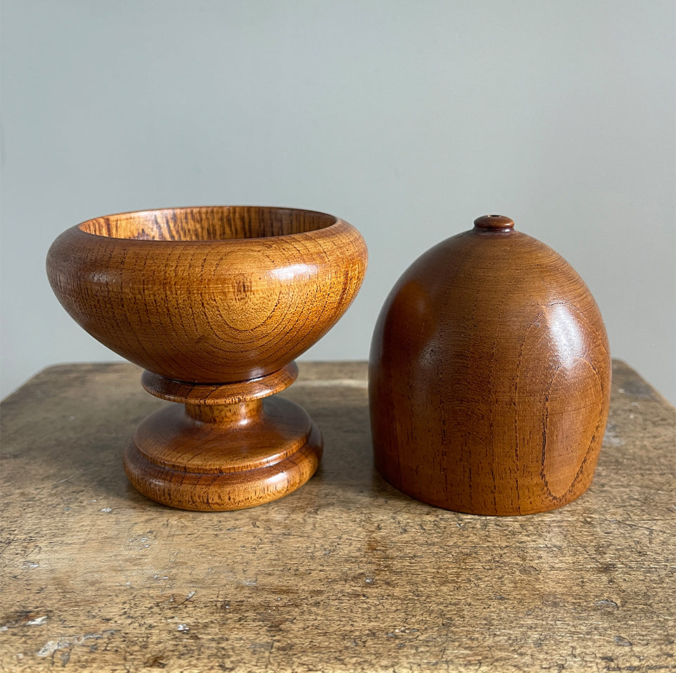 An Oak Treen Acorn String Dispenser. Expertly turned with a nice snug fit on the lid. Extremely tactile and very useful! - SHOP NOW - www.intovintage.co.uk