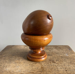 An Oak Treen Acorn String Dispenser. Expertly turned with a nice snug fit on the lid. Extremely tactile and very useful! - SHOP NOW - www.intovintage.co.uk
