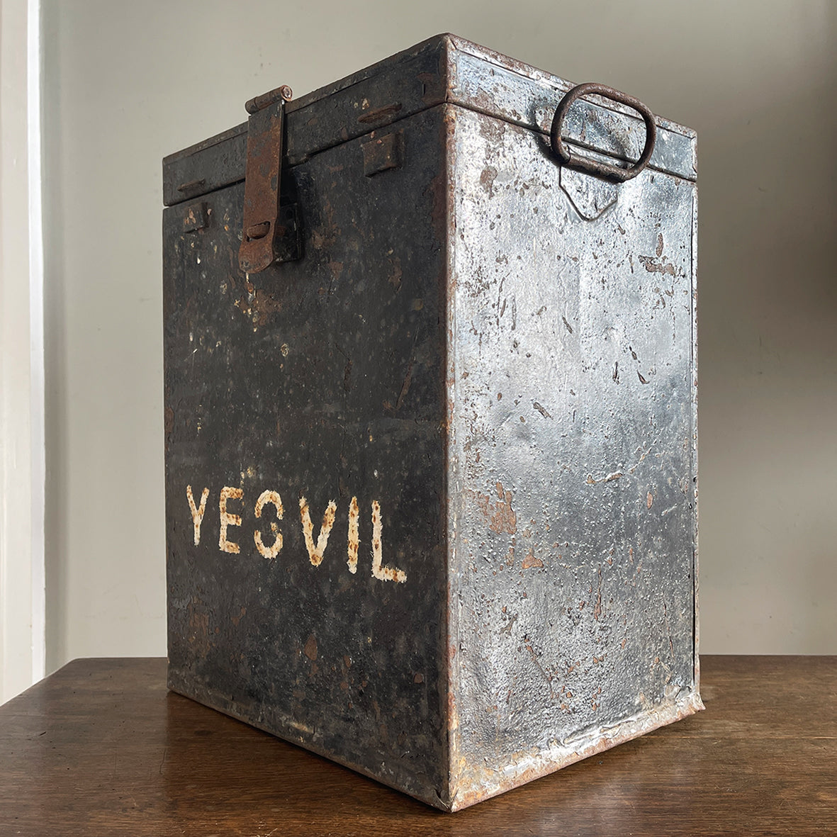 This is a real piece of social history. An original voting ballot box from Yeovil Town, Somerset. Metal in construction with convenient carry handles to both sides. The lid is hinged with a padlock flap. The laid has a posting slot that can be set to a closed position. Who knows what votes have been cast in this box over the years - SHOP NOW - www.intovintage.co.uk