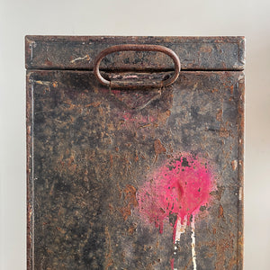 This is a real piece of social history. An original voting ballot box from Yeovil Town, Somerset. Metal in construction with convenient carry handles to both sides. The lid is hinged with a padlock flap. The laid has a posting slot that can be set to a closed position. Who knows what votes have been cast in this box over the years - SHOP NOW - www.intovintage.co.uk