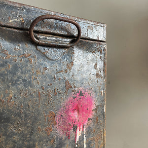 This is a real piece of social history. An original voting ballot box from Yeovil Town, Somerset. Metal in construction with convenient carry handles to both sides. The lid is hinged with a padlock flap. The laid has a posting slot that can be set to a closed position. Who knows what votes have been cast in this box over the years - SHOP NOW - www.intovintage.co.uk