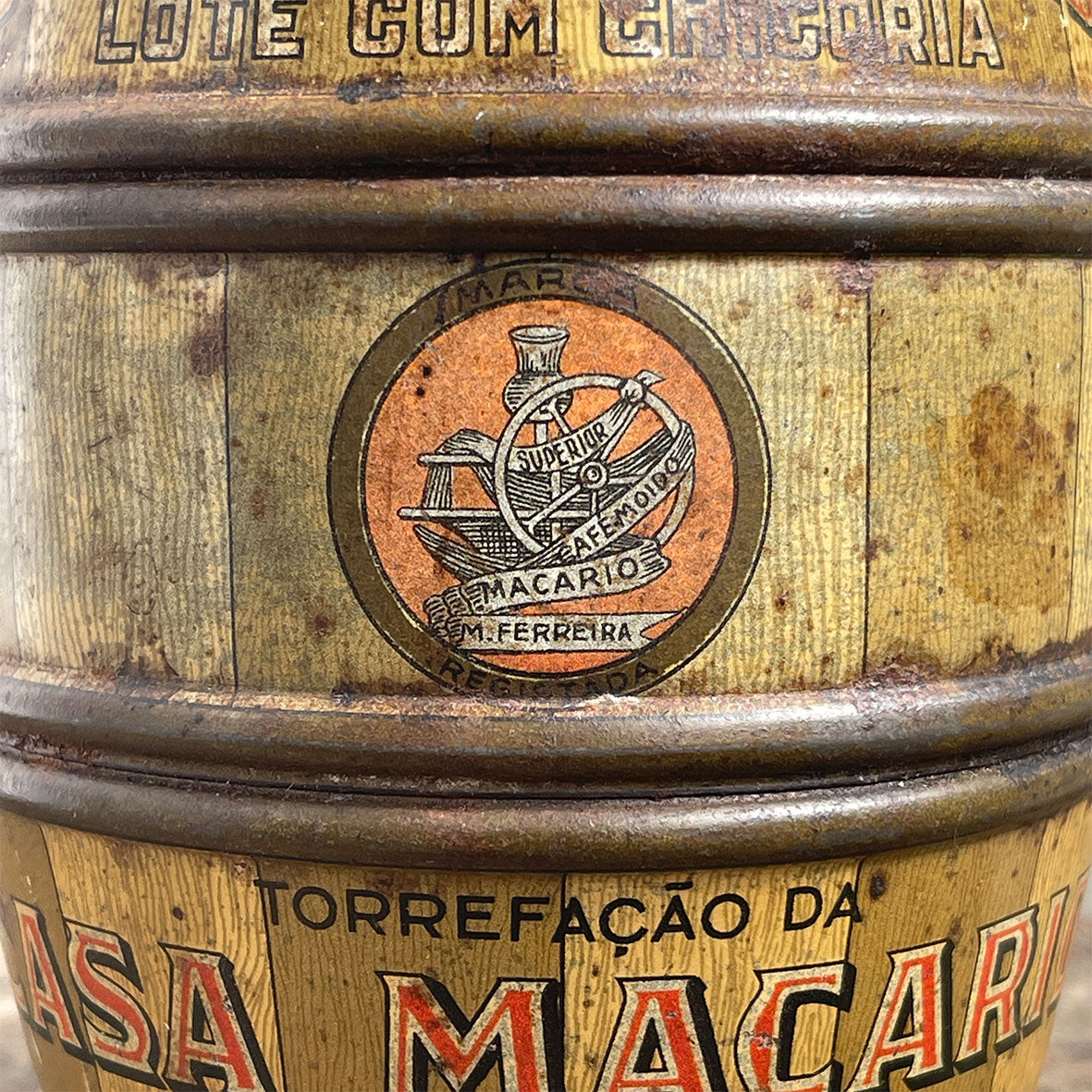 A vintage Cassa Macario Coffee Tin from Lisbon, Portugal - SHOP NOW - www.intovintage.co.uk