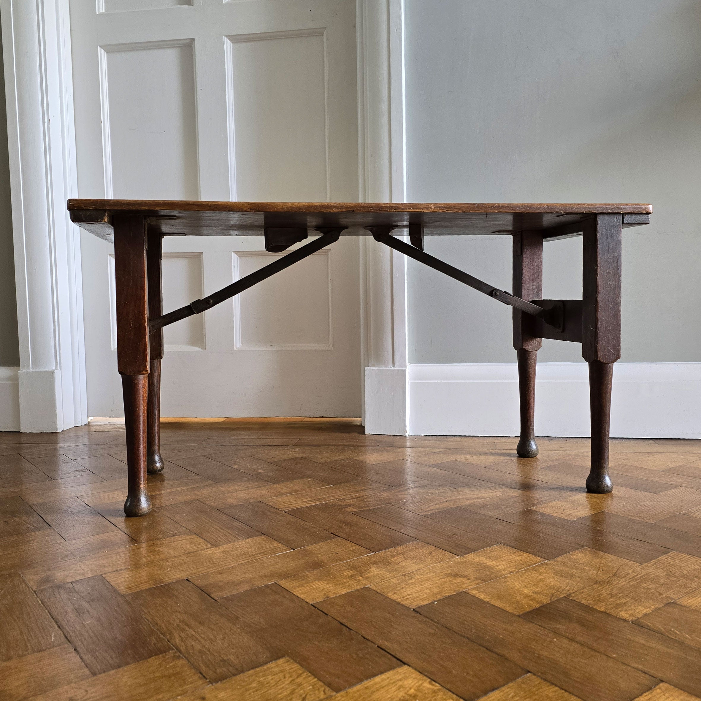 Simple in form and a good sized pair of Oak Benches in an untouched condition. The turned legs fold up and under, meaning easy storage when not in use. Stamped E.E.C on each end - SHOP NOW - www.intovintage.co.uk