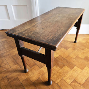 Simple in form and a good sized pair of Oak Benches in an untouched condition. The turned legs fold up and under, meaning easy storage when not in use. Stamped E.E.C on each end - SHOP NOW - www.intovintage.co.uk