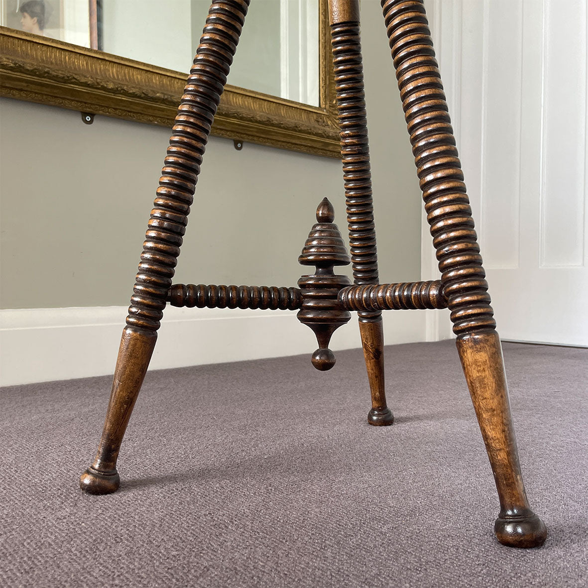 A good looking Scottish Bobbin Table. An octagonal top raised on three turned legs , tri-stretchers and central turned boss - SHOP NOW - www.intovintage.co.uk