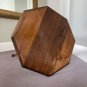 A good looking Scottish Bobbin Table. An octagonal top raised on three turned legs , tri-stretchers and central turned boss - SHOP NOW - www.intovintage.co.uk