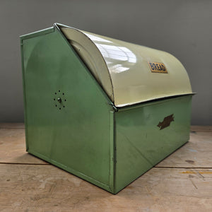 A Vintage Green Arrow bread bin in a fab duck egg green and cream combo, and still having its 'BREAD' and 'Green Arrow' water slide stickers to the front. A great looking item for the vintage kitchen - SHOP NOW - www.intovintage.co.uk
