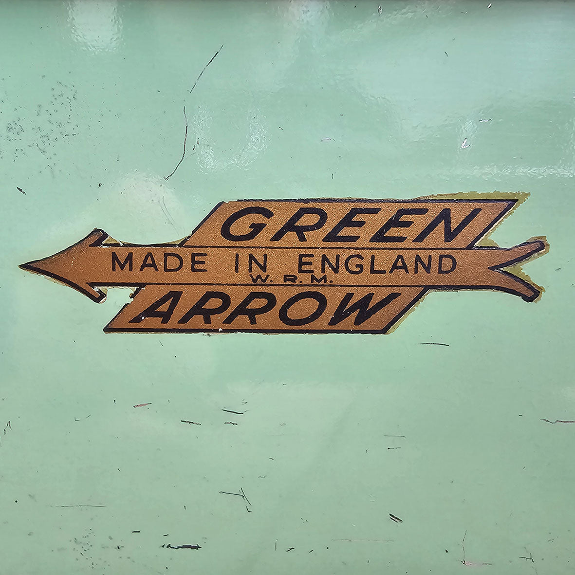 A Vintage Green Arrow bread bin in a fab duck egg green and cream combo, and still having its 'BREAD' and 'Green Arrow' water slide stickers to the front. A great looking item for the vintage kitchen - SHOP NOW - www.intovintage.co.uk