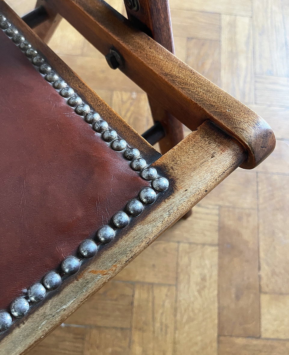 An Edwardian Folding Campaign Chair