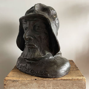 A large 1930s Bust of an ugly French Sea Captain that went by the name of 'Captain Kerbronec'. Well sculpted and cast from plaster - SHOP NOW - www.intovintage.co.uk