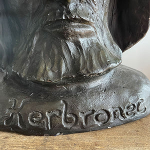 A large 1930s Bust of an ugly French Sea Captain that went by the name of 'Captain Kerbronec'. Well sculpted and cast from plaster - SHOP NOW - www.intovintage.co.uk