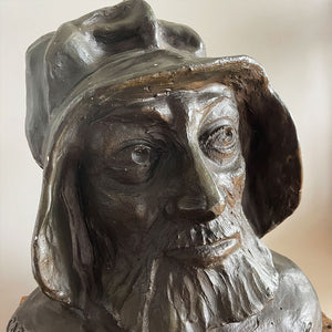 A large 1930s Bust of an ugly French Sea Captain that went by the name of 'Captain Kerbronec'. Well sculpted and cast from plaster - SHOP NOW - www.intovintage.co.uk