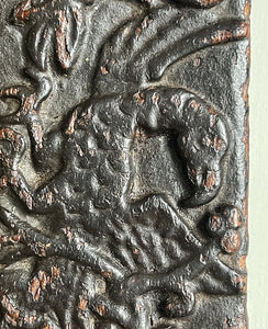 An interesting 17th Century Carved Oak Panel that once would have been the door off of a piece of furniture. The hinge and escutcheon marks are still visible on the reverse. The center sees a crowned eagle surrounded by climbing roses with four larger roses in each corner. Look closer and you'll see other birds and a cupid within the foliage - SHOP NOW - www.intovintage.co.uk