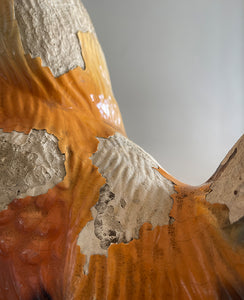 A bright and jolly Ceramic French Chicken. It has a fantastic patina to it where it has been left outside over the years. She stands proud at a decent 49cm in height - SHOP NOW - www.intovintage.co.uk