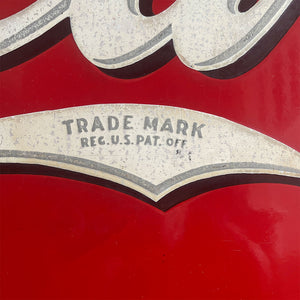 A Double Sided Coca Cola Enamel Sign from the 1930's period. Each side is finished in bright Coke red with white and . A fantastic sign that would look excellent in a restaurant, retail space or even a home - SHOP NOW - www.intovintage.co.uk