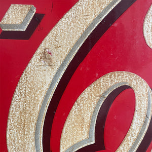 A Double Sided Coca Cola Enamel Sign from the 1930's period. Each side is finished in bright Coke red with white and . A fantastic sign that would look excellent in a restaurant, retail space or even a home - SHOP NOW - www.intovintage.co.uk