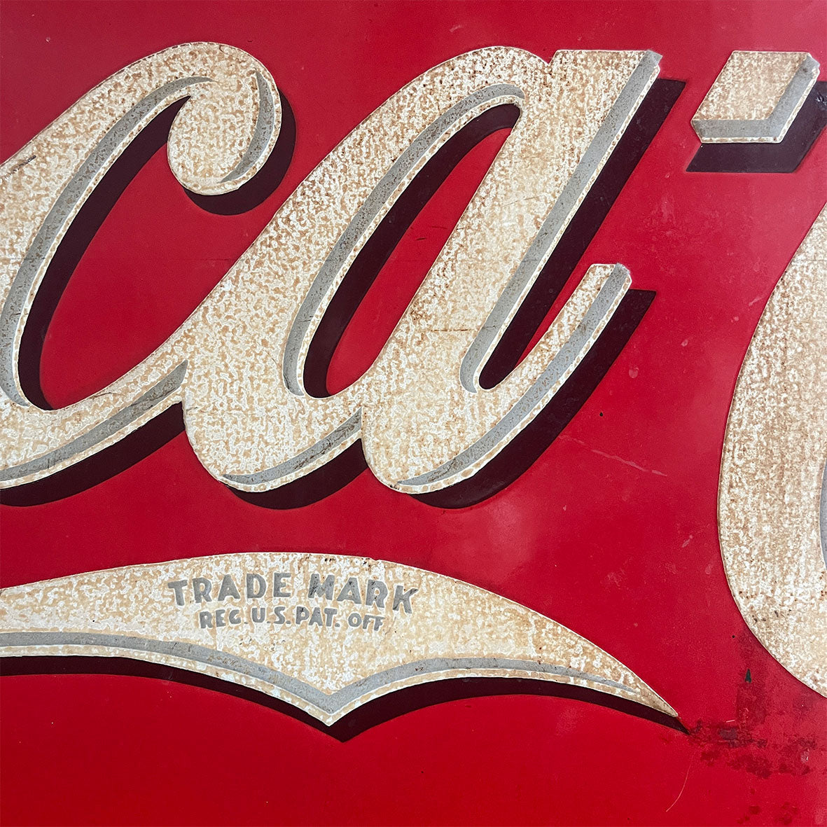 A Double Sided Coca Cola Enamel Sign from the 1930's period. Each side is finished in bright Coke red with white and . A fantastic sign that would look excellent in a restaurant, retail space or even a home - SHOP NOW - www.intovintage.co.uk