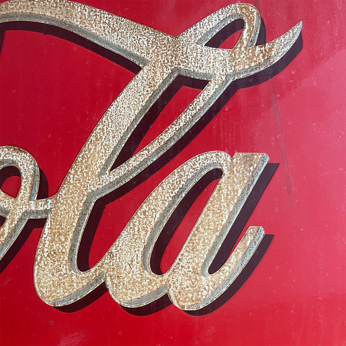 A Double Sided Coca Cola Enamel Sign from the 1930's period. Each side is finished in bright Coke red with white and . A fantastic sign that would look excellent in a restaurant, retail space or even a home - SHOP NOW - www.intovintage.co.uk