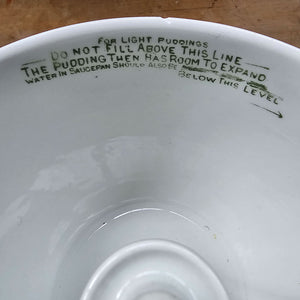 An Antique Grimwade's patented quick cooker pudding bowl with lid, circa 1911, made in England from stoneware pottery. It has a capacity of 2 1/2 pints, 7 inch size with directions printed on bowl and lid, you just need string to tie it up before cooking! SHOP NOW - www.intovintage.co.uk