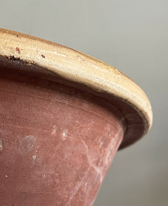 An Antique glazed terracotta Dairy Cream Bowl. Ideal for bread proving. French, late 19th Century - SHOP NOW - www.intovintage.co.uk