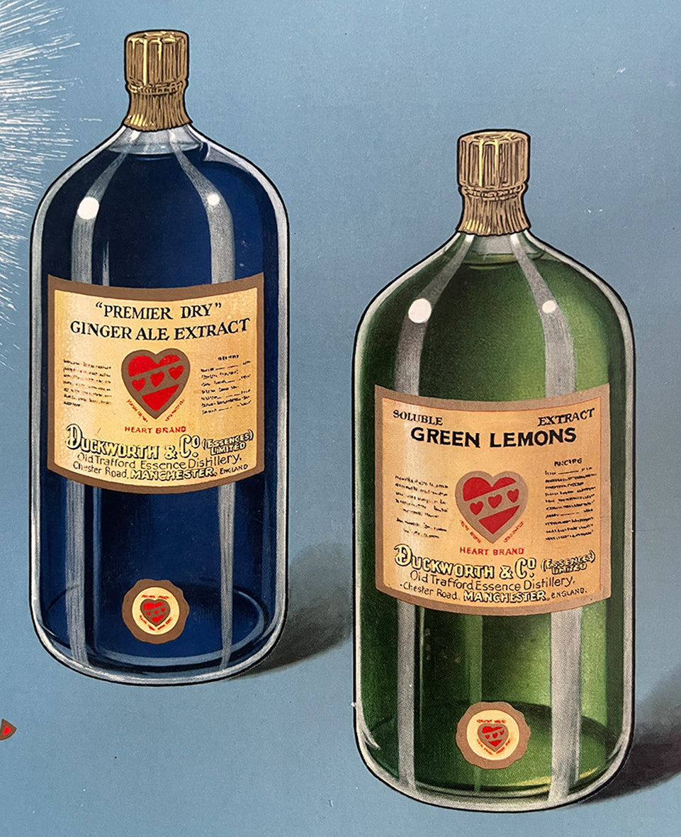 A 1950's Duckworth's essences and colors promotional card store sign. Fantastic bright colours and In a wonderful condition - SHOP NOW - www.intovintage.co.uk