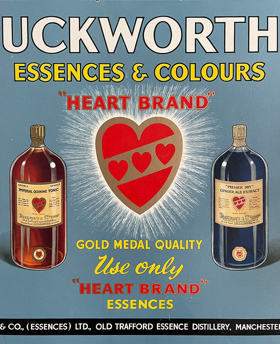 A 1950's Duckworth's essences and colors promotional card store sign. Fantastic bright colours and In a wonderful condition - SHOP NOW - www.intovintage.co.uk