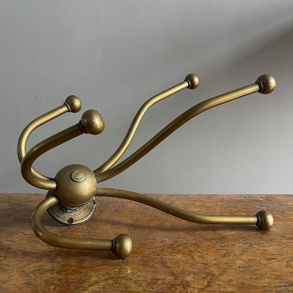 A quality Edwardian Brass 6 Hook, perfect for the hallway or the back of a door - SHOP NOW - www.intovintage.co.uk