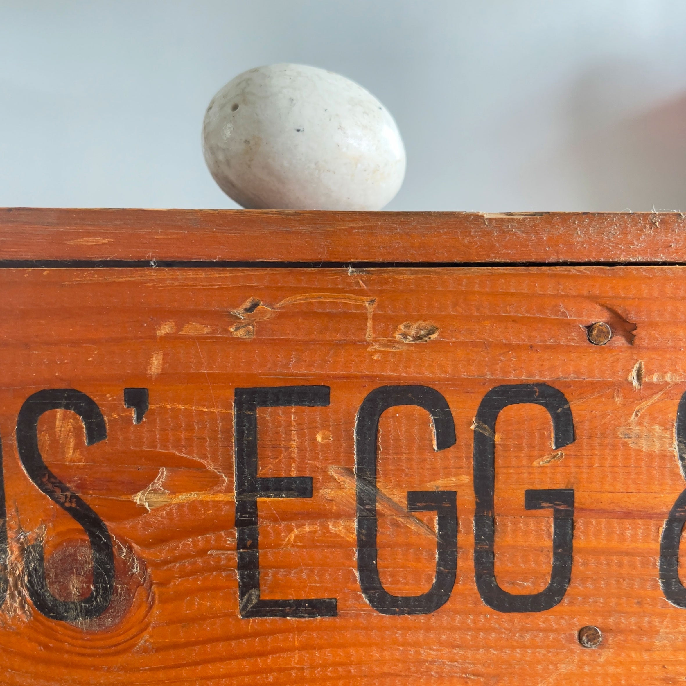 A Large Vintage Travelling Egg Box. Fantastic stamped typography to the front, back, top and sides, a beautiful honey tone to the woodwork. From the Wards Egg &amp; Poultry Packers, Tipton. - SHOP NOW - www.intovintage.co.uk