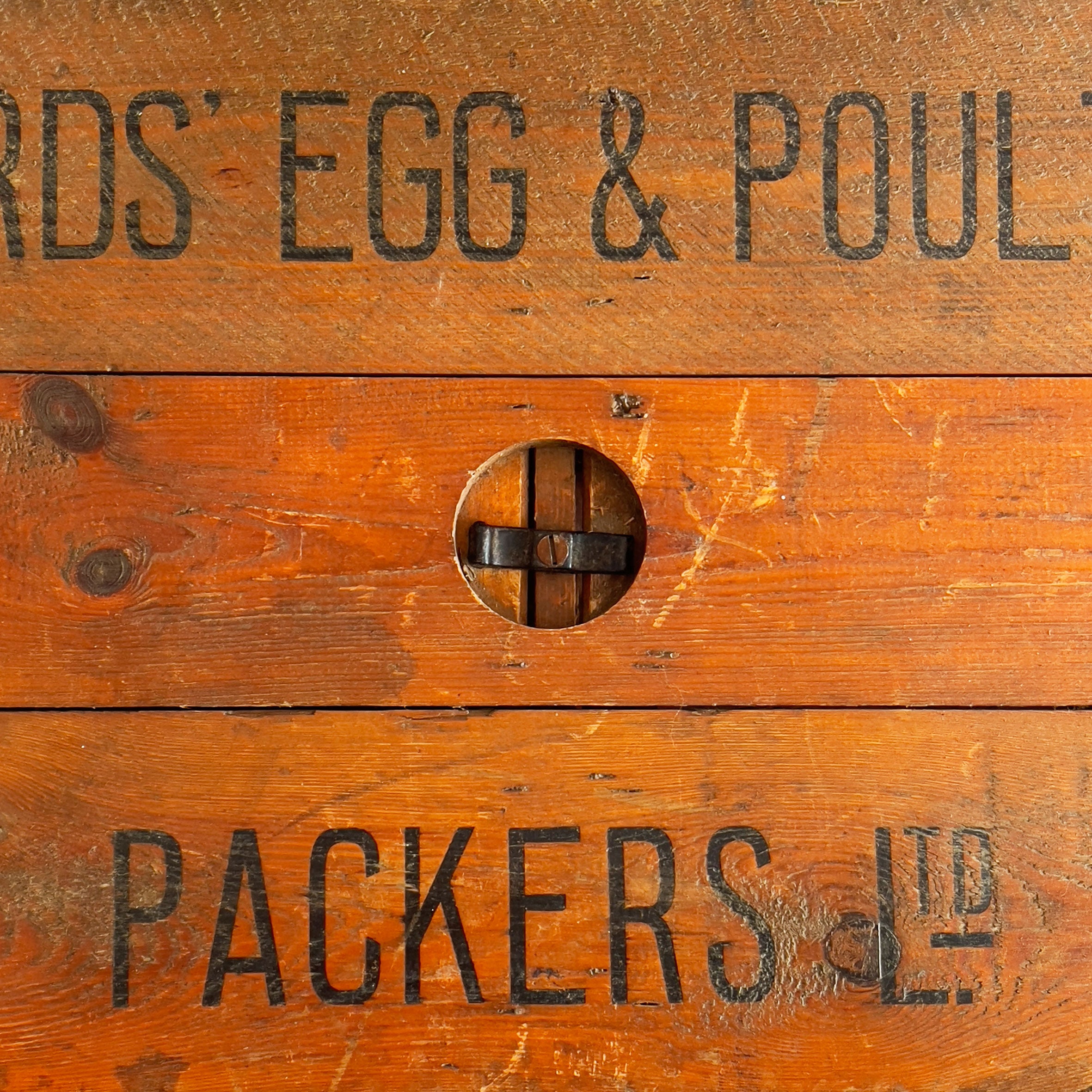 A Large Vintage Travelling Egg Box. Fantastic stamped typography to the front, back, top and sides, a beautiful honey tone to the woodwork. From the Wards Egg &amp; Poultry Packers, Tipton. - SHOP NOW - www.intovintage.co.uk