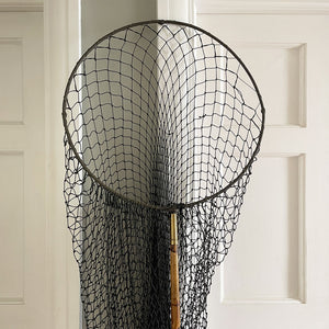 A beautifully crafted Edwardian Fishing Net. Beautiful brass fittings on a long bamboo handle that screws into the hinged and collapsable net head - SHOP NOW - www.intovintage.co.uk