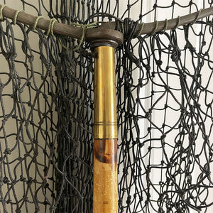 A beautifully crafted Edwardian Fishing Net. Beautiful brass fittings on a long bamboo handle that screws into the hinged and collapsable net head - SHOP NOW - www.intovintage.co.uk