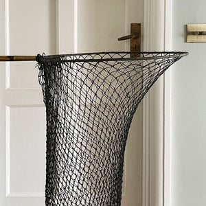 A beautifully crafted Edwardian Fishing Net. Beautiful brass fittings on a long bamboo handle that screws into the hinged and collapsable net head - SHOP NOW - www.intovintage.co.uk