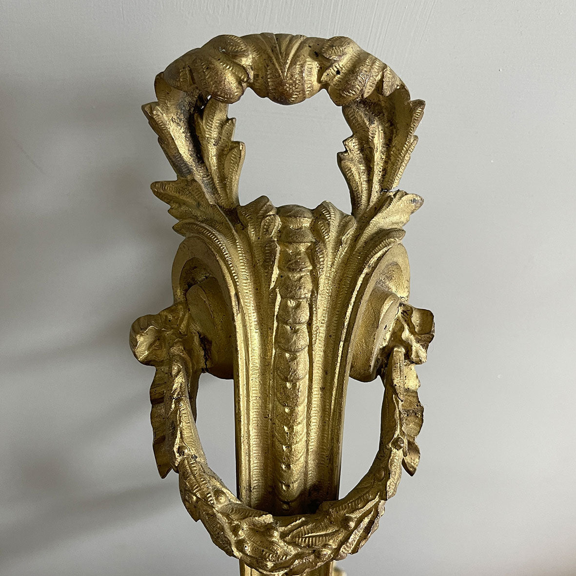 A pair of large antique french gilded 'ormolu' curtain rod brackets in the Louis XVI style - SHOP NOW - www.intovintage.co.uk