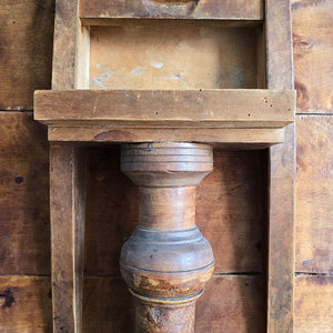 A lovely coloured Rustic French Tilt Top Table. It has a round top raised on three nicely profiled legs and central turned boss. The base still retains its original scumble painted finish. - SHOP NOW - www.intovintage.co.uk