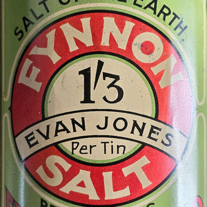 An Edwardian Fynnon Salt Tin. This tin would have held natural mineral salts, perfect for 'Over Fatness' 'Complexion' and 'Gout' amongst other remedies! Great design and typography - SHOP NOW - www.intovintage.co.uk