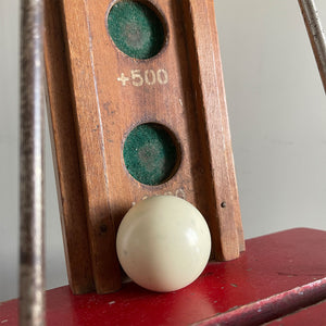 Roll up, Roll up! A Vintage table ball Game of skill. The idea of the challenge is to control the ball with the two metal rods. By parting them as the ball rolls towards you, you must try to deposit the ball in the score holes to achieve the highest score. A lot easier than it sounds!!! - SHOP NOW - www.intiovintage.co.uk