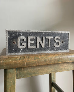 A cool Vintage Alloy Ladies & Gents Sign. Bracketed back so easy to mount on the wall. Great patina to the metal's surface - SHOP NOW - www.intovintage.co.uk