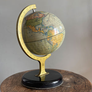 Vintage Chad Valley Tin Globe. Marked Chad Valley, and shows the Royal Warrant on the base. I lovely little item for display - SHOP NOW - www.intovintage.co.uk