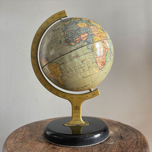 Vintage Chad Valley Tin Globe. Marked Chad Valley, and shows the Royal Warrant on the base. I lovely little item for display - SHOP NOW - www.intovintage.co.uk