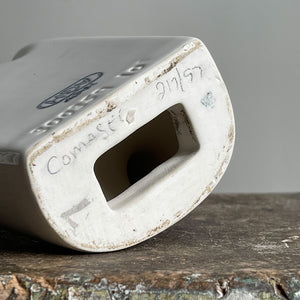 A sculptural Factory Glove Mould. Finished in a white glaze and stamped '300359 10' and 'AGH' printed in blue numerals to the front. In perfect condition - SHOP NOW - www.intovintage.co.uk