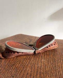A fantastic pair of original British Army MT goggles with their original box. Amber glass lenses, leather trim and original elastic. These goggles were worn by drivers, tank crews, dispatch riders and more, throughout the Second World War - SHOP NOW - www.intovintage.co.uk