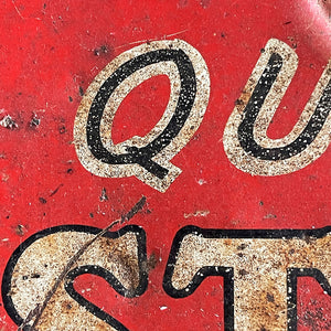 A rare 1930s Guinness Quality Stout Tin Sign. In a fantastic bright red with a great patina. Looks fantastic on the wall too! - SHOP NOW - www.intovintage.co.uk