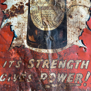 A rare 1930s Guinness Quality Stout Tin Sign. In a fantastic bright red with a great patina. Looks fantastic on the wall too! - SHOP NOW - www.intovintage.co.uk