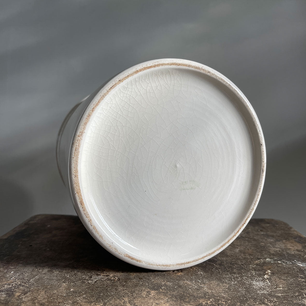 A great looking Henry Elstone's White glazed Tobacco Jar from the Edwardian Period with wonderful distressed type to the front - SHOP NOW - www.intovintage.co.uk